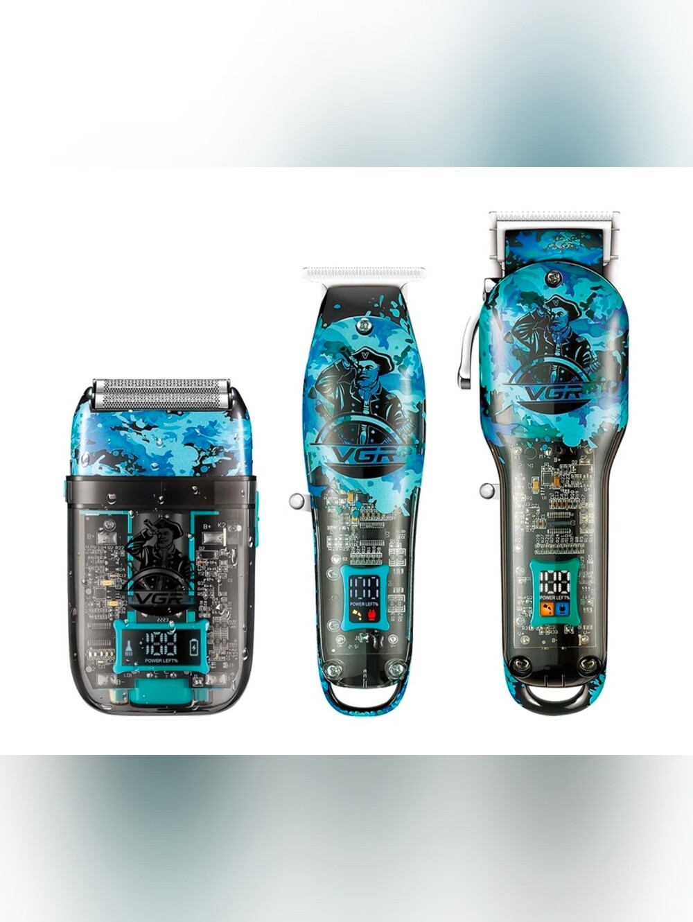 Blue Camouflage Rechargeable Grooming Kit for Men